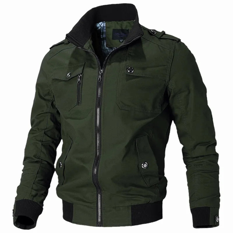 Men's Jacket Casual Fashion Outer Jacket Men's Jacket Men's Spring Autumn 2022 New Stand Up Slim Military Bomber Jacket Men