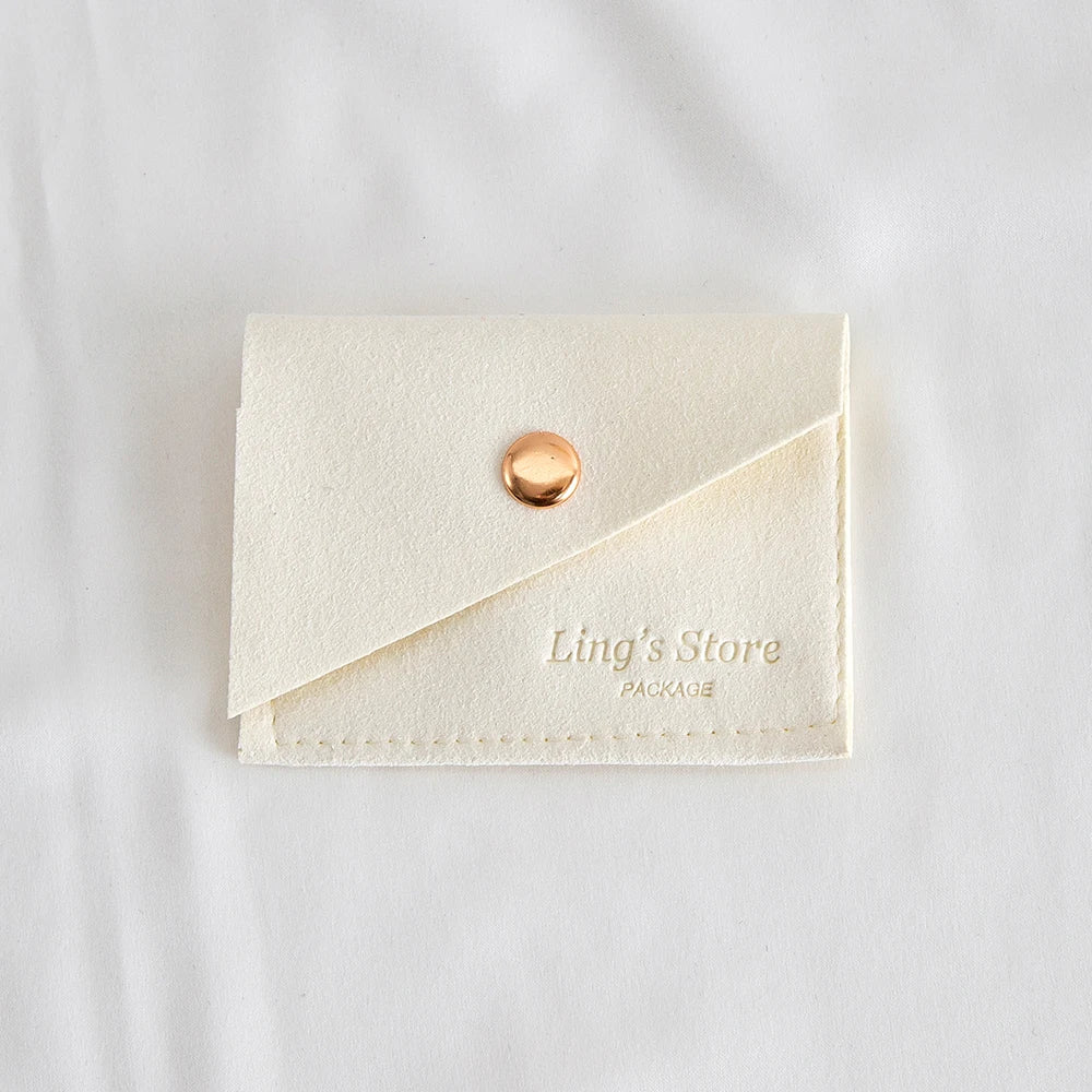 100Pcs Luxury Dark Green Microfiber Gold Snap Bag Envelope Button Purse Pouch For Ring Earrings Headset Coin Soap Gift Organizer
