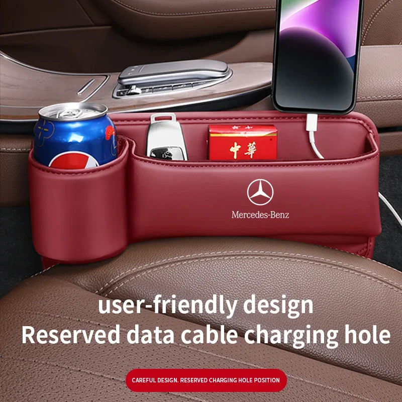 For Mercedes-Benz A B C E S V R-Class A45 C43 CLA GLA GLB GLC SLK SL Car Seat Gap Multifunction Storage Box Seat Gap Cup Holder