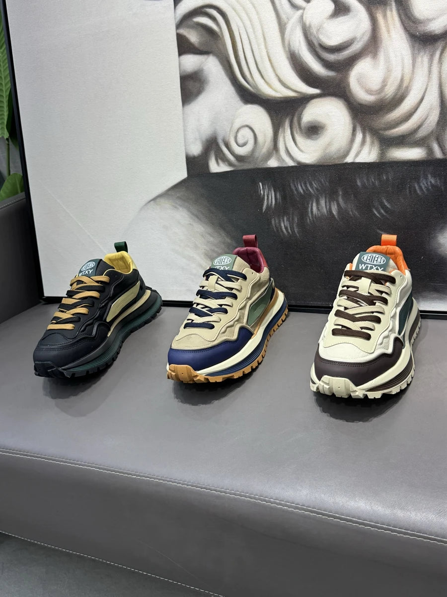 メンズスニーカーシューズ、男性用プラットフォームスポーツシューズ、スポーツとレジャー、カジュアルスニーカー、滑り止め、ファッション、耐摩耗性、ローファー