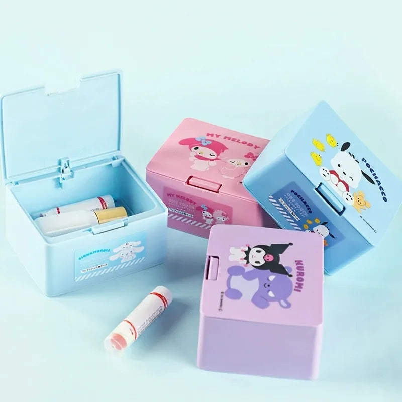 Genuine Japanese Sanrio Melody Sanrio Cotton Swab Stick Box Press Pop-up Cover Storage Box Cosmetics Storage Box