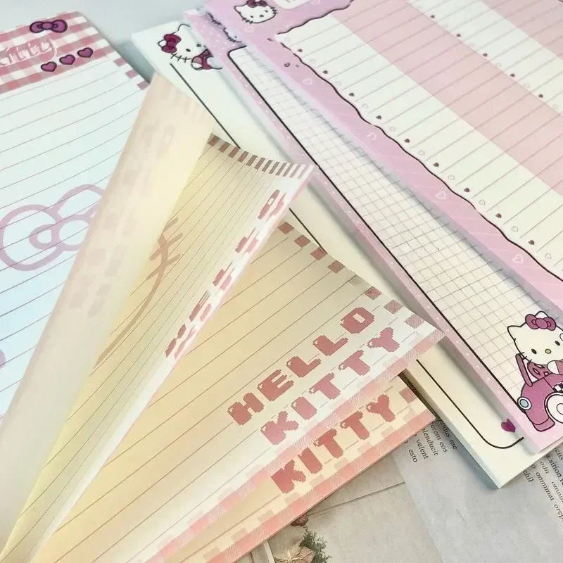 2025 Sanrio Hello Kitty Notebook - Kawaii Anime Heart Grid & Lines, Student Office Stationery