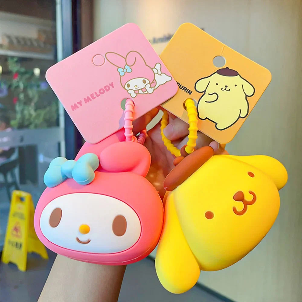 Sanrio Coin Purse My Melody Kuromi Cinnamoroll Pochacco Silicone Waterproof Mini Bag Keychain Decorative Accessories Christmas