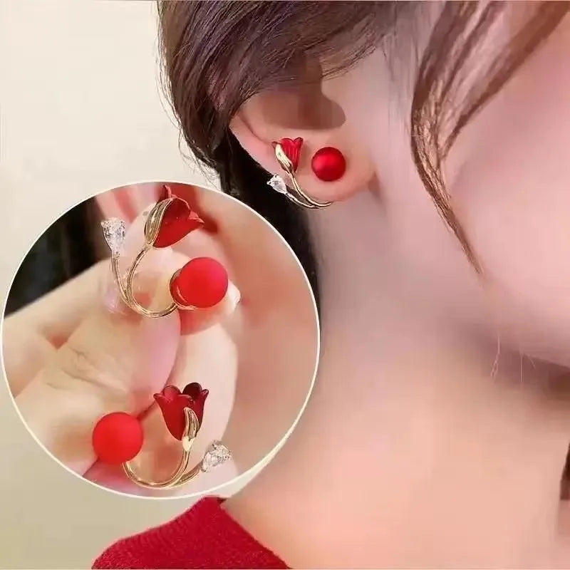 925 Silver Needle Korean Fashion Zircon Geometric Earrings For Women Jewelry 2025 Trending Luxury Crystal Cross Stud Earrings
