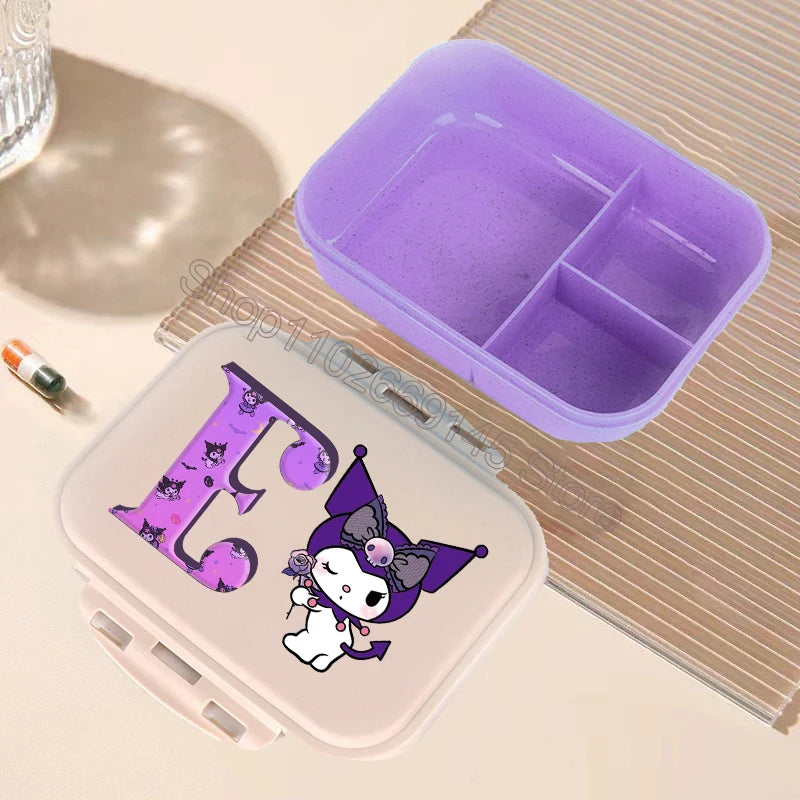 Kuromi Bento Lunch Box Sanrio Cartoon Letter A-Z Lunch Box Cute Girls School Food Storage Containers Children Birthday Gifts
