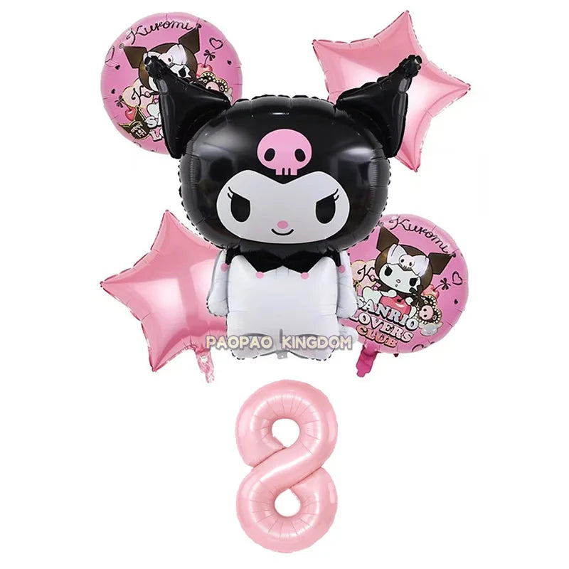 Cinnamoroll Kuromi My Melody Anime Kawaii Balloon Baby Shower Party Decoration Metallic Birthday Arrangement Helium Balloons