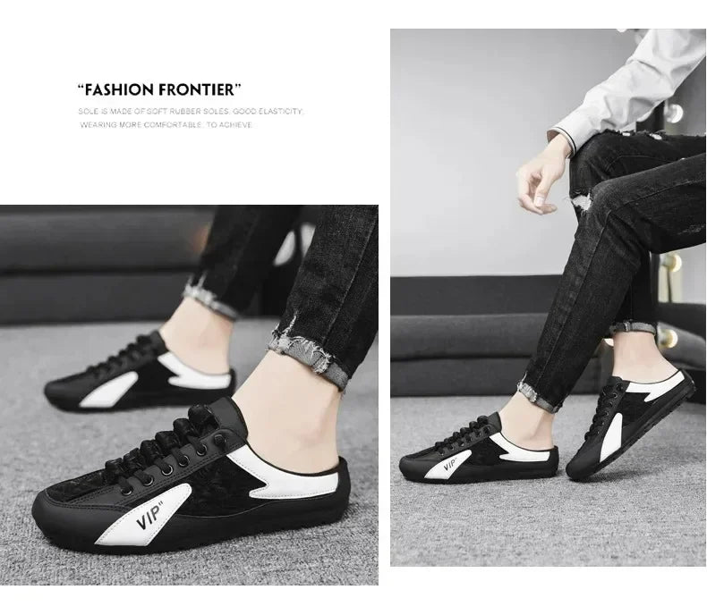 2025 Summer Slippers for Men Trendy Men's Flat Bottom Casual Shoes Soft Sole Support Shoes Men's Sneakers Zapatos De Hombre