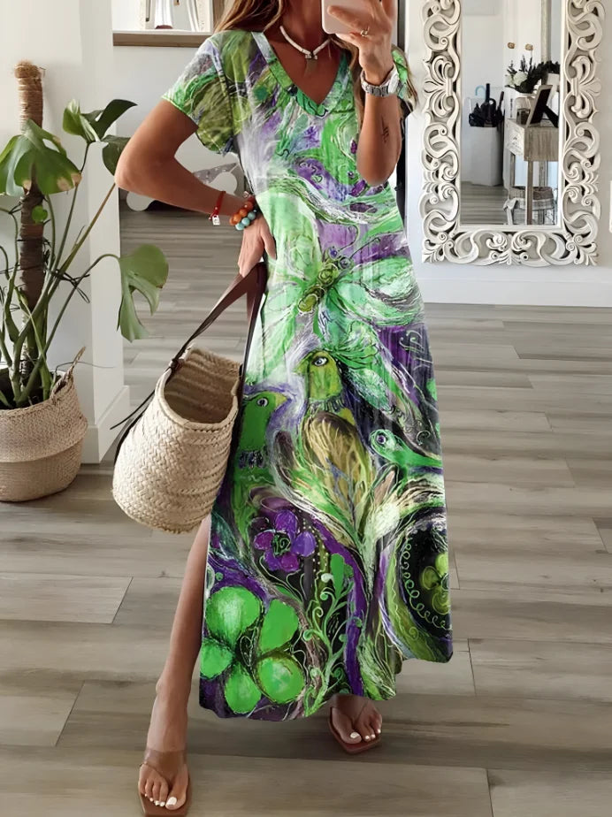 Summer 2025 Trendy plus Size Women's Casual Dress Popular New Style Comfortable Maxi Dress for Ladies Big Sizes