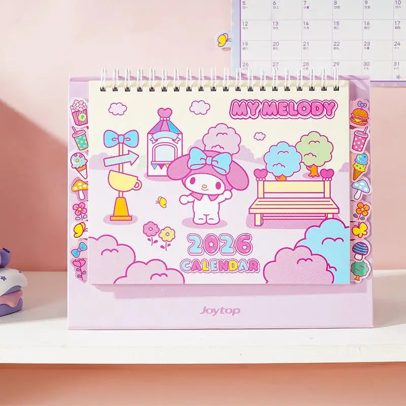 Sanrio Hello Kitty Desk Calendar Daily Schedule Desktop Decoration Kuromi Melody Schedule Plan Cartoon Room Ornament Kids Gifts