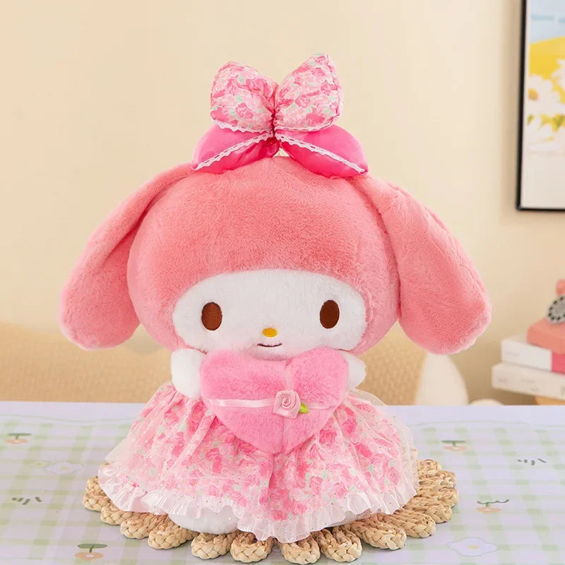 24CM Sanrio Anime Toys Kawaii Kuromi Mymelody Colorful Plush Love Series Stuffed Toy Plush Appease Doll Birthday Valentine Gift