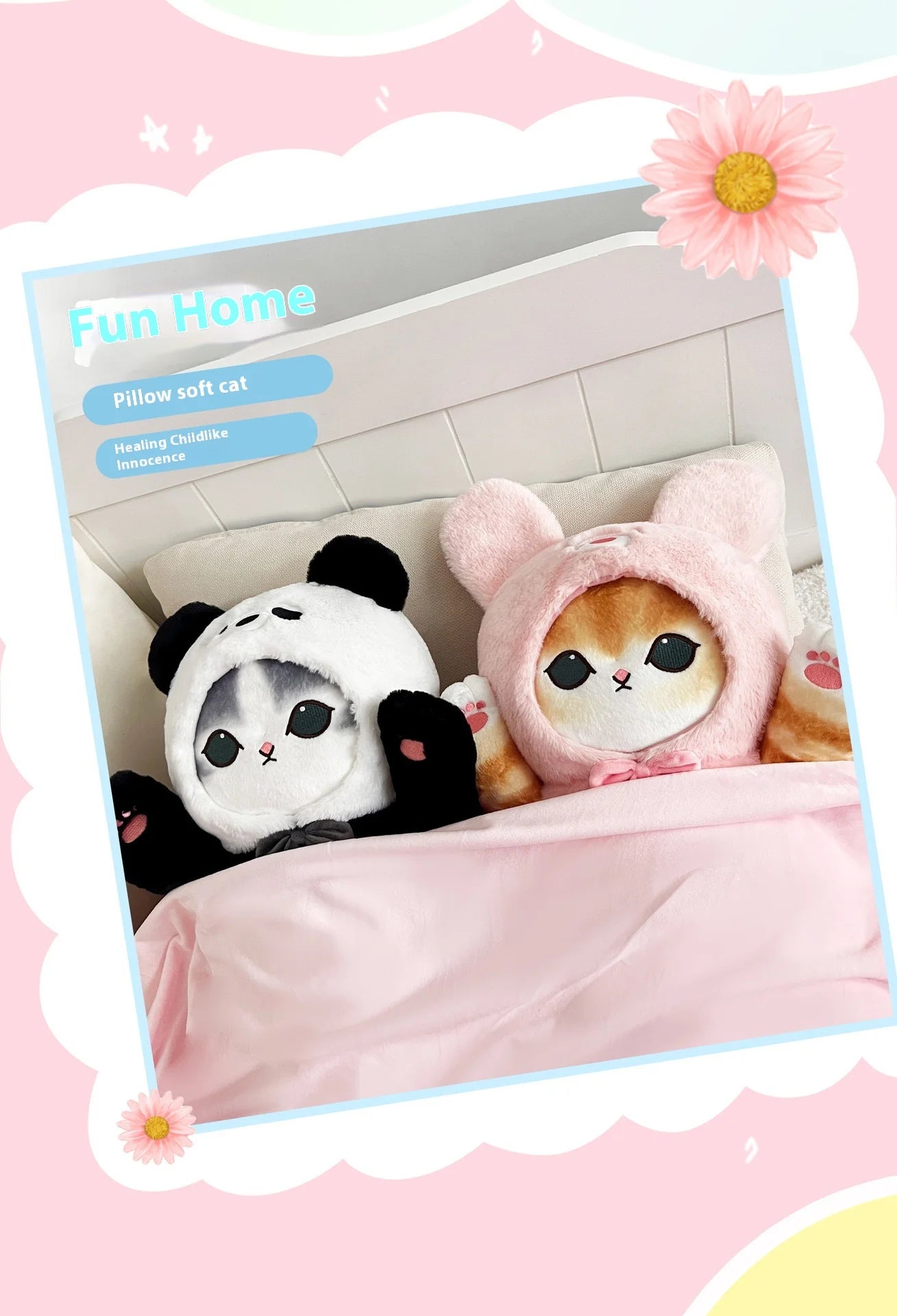 Genuine Mofusand Shark Cat Cute Panda Bunny Plush Toy Cartoon Pillow Hug Pillow Room Decoration Birthday Present Kawaii Gift