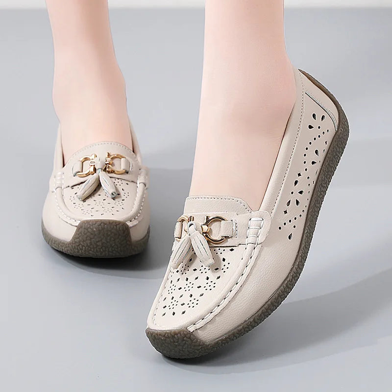2025 New Loafers Women Summer Fashion Round Toe Nurse Shoes Soft Sole Non-slip Flat Shoes Breathable Casual Sports Women's Shoes