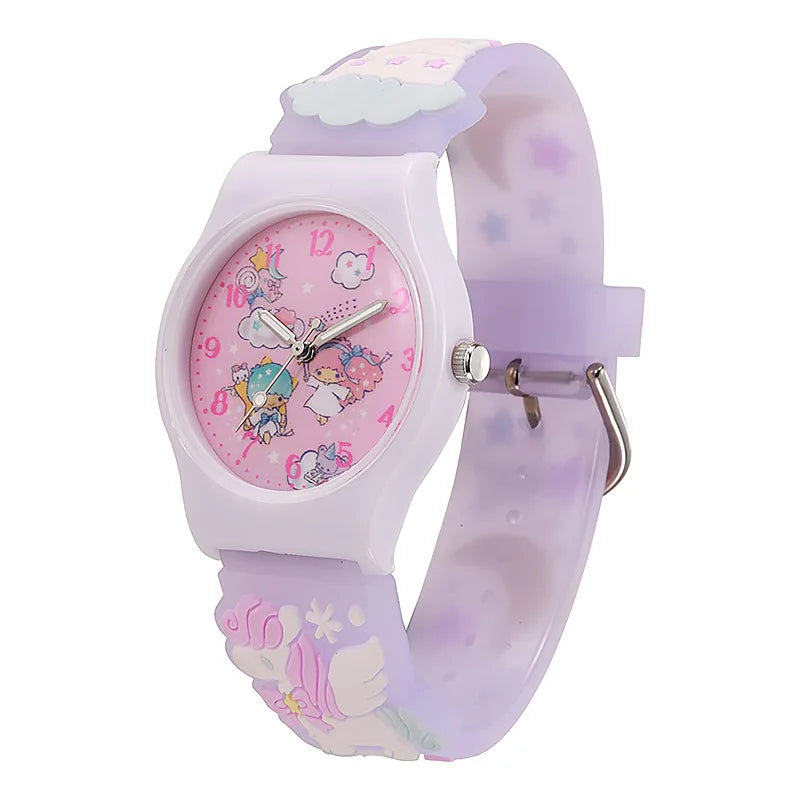Hello Kitty Kuromi Melody Cinnamonroll Cartoon Anime Figures Student Wrist Watch Kids Watch Toys Boys Girls Birthday Party Gifts