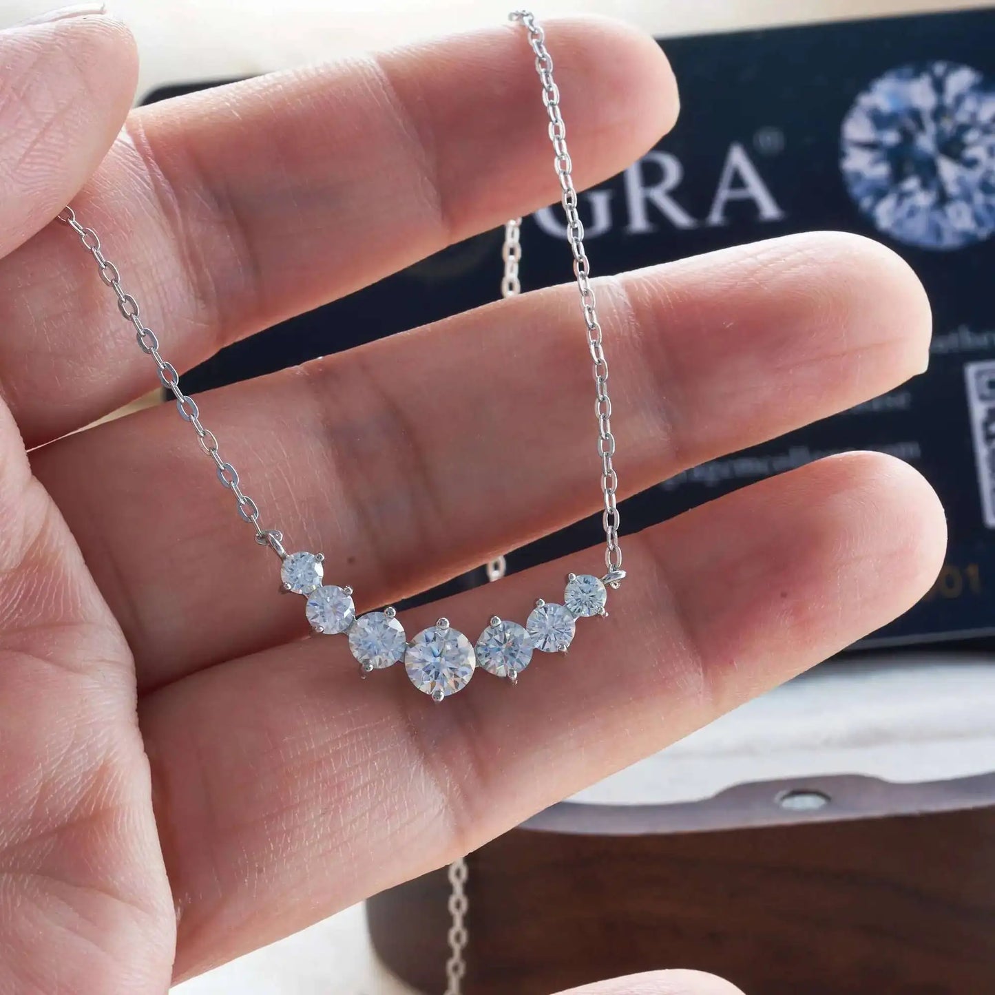 Real 1.7/2.8/5cttw Full D Color Moissanite Pendant Necklace For Women S925 Silver Lab Diamond Chain Necklaces Fine Jewelry Gift