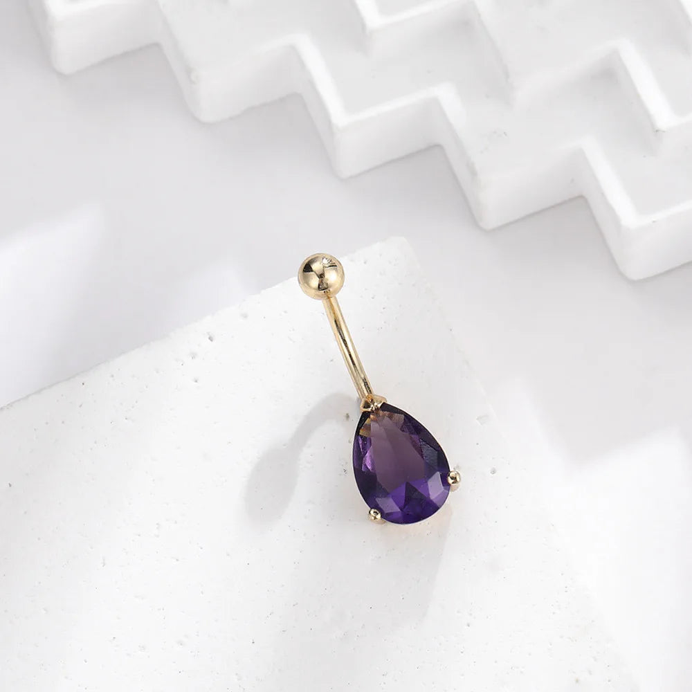 1PCS Crystal Belly Button Rings Surgical Steel Heart Navel Piercing Sexy Flower Belly Rings Body Piercing Ombligo Navel Rings