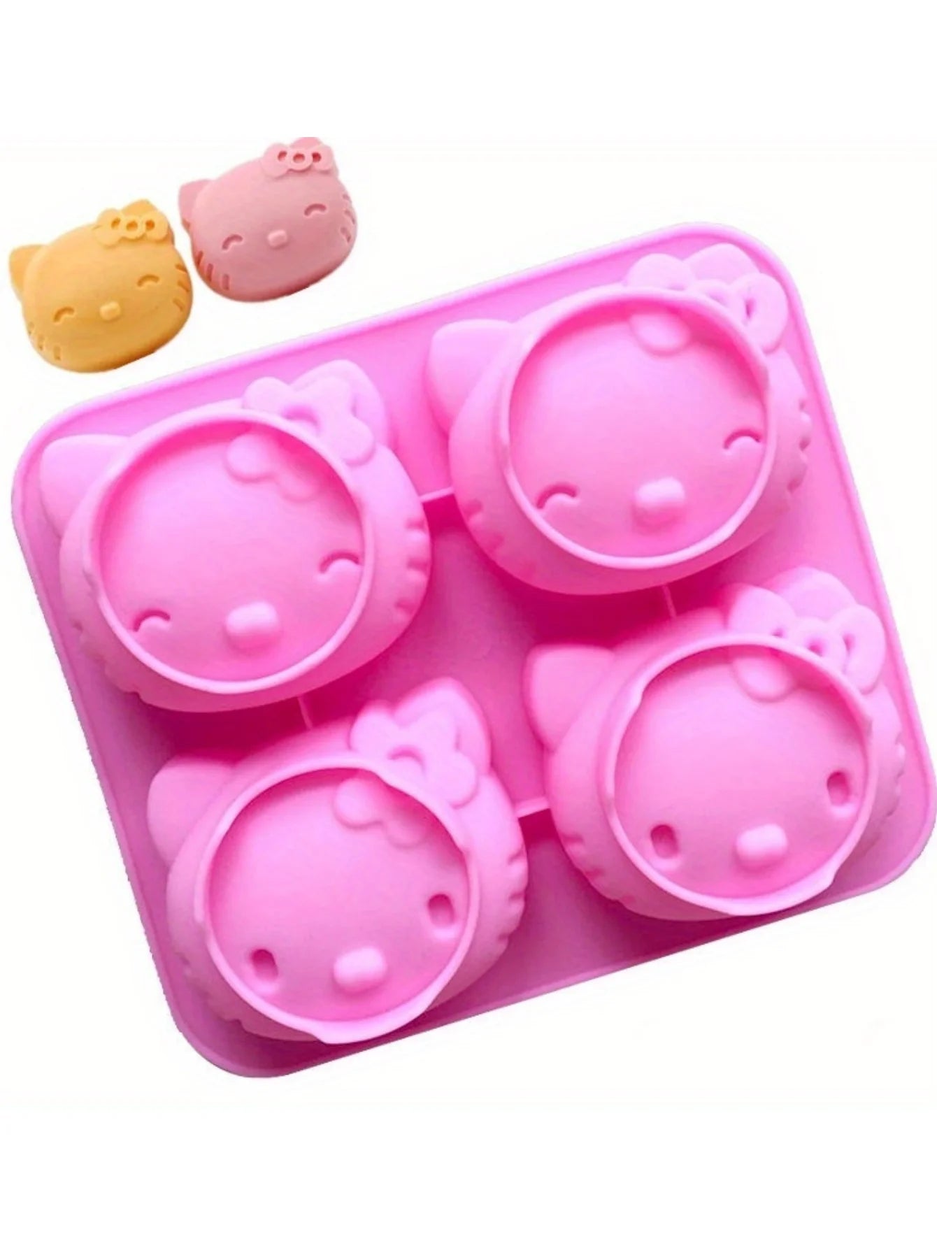 1pc HelloKittys My Melody Kuromi Cinnamoroll Silicone Baking Mold 4-Cavity Food Grade Flexible DIY Mold for Cake Chocolate De