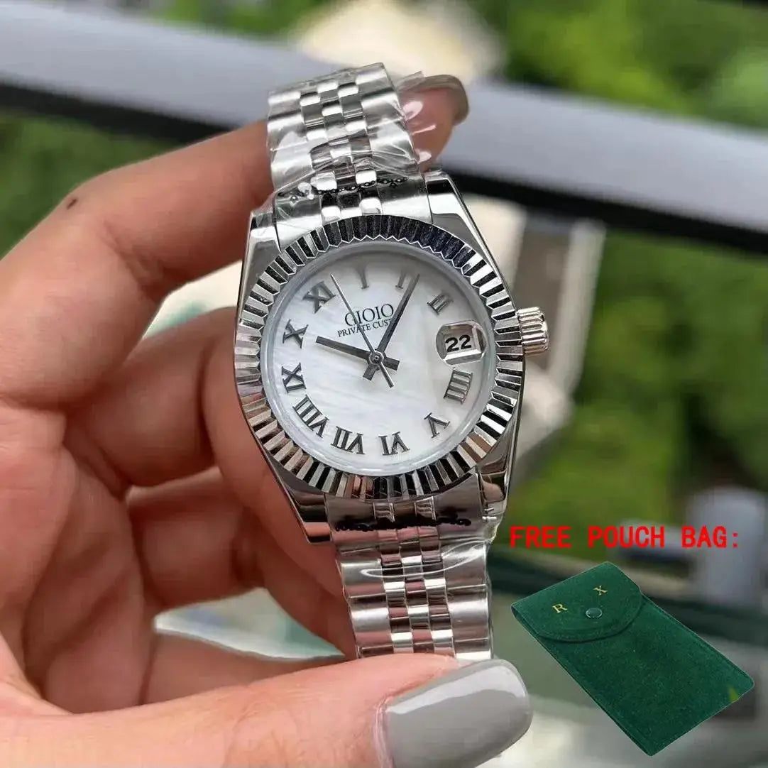 女性用高級自動巻き腕時計 機械式腕時計 904Lステンレススチール ブラック ブルー ローズゴールド 31mm