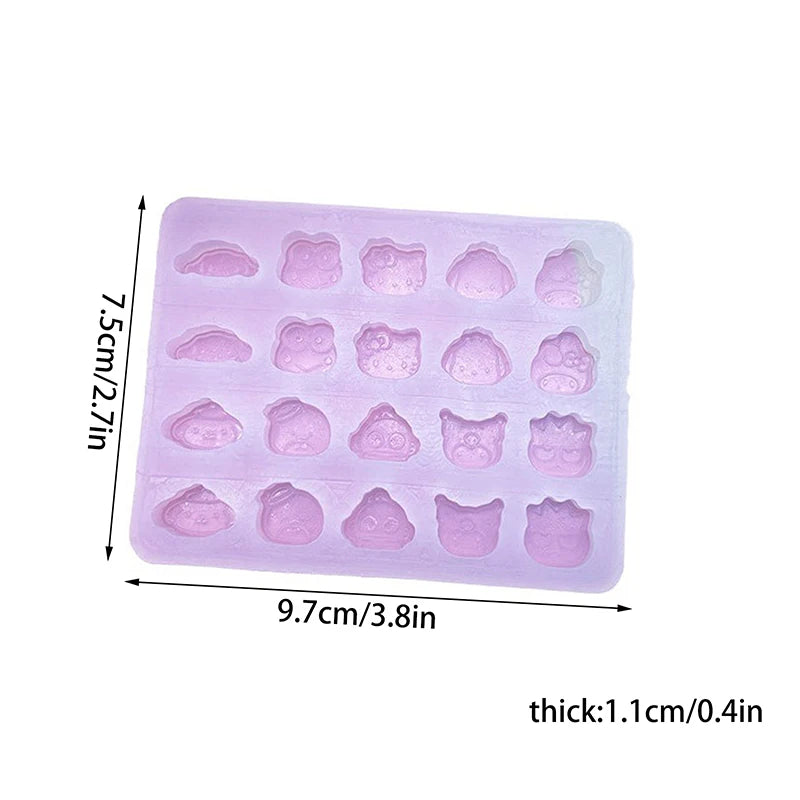 Sanrio Hello Kitty Silicone Mold Anime Kuromi Cinnamoroll My Melody Summer Jelly Ice Chocolate Food Grade Jelly Silicone Mold