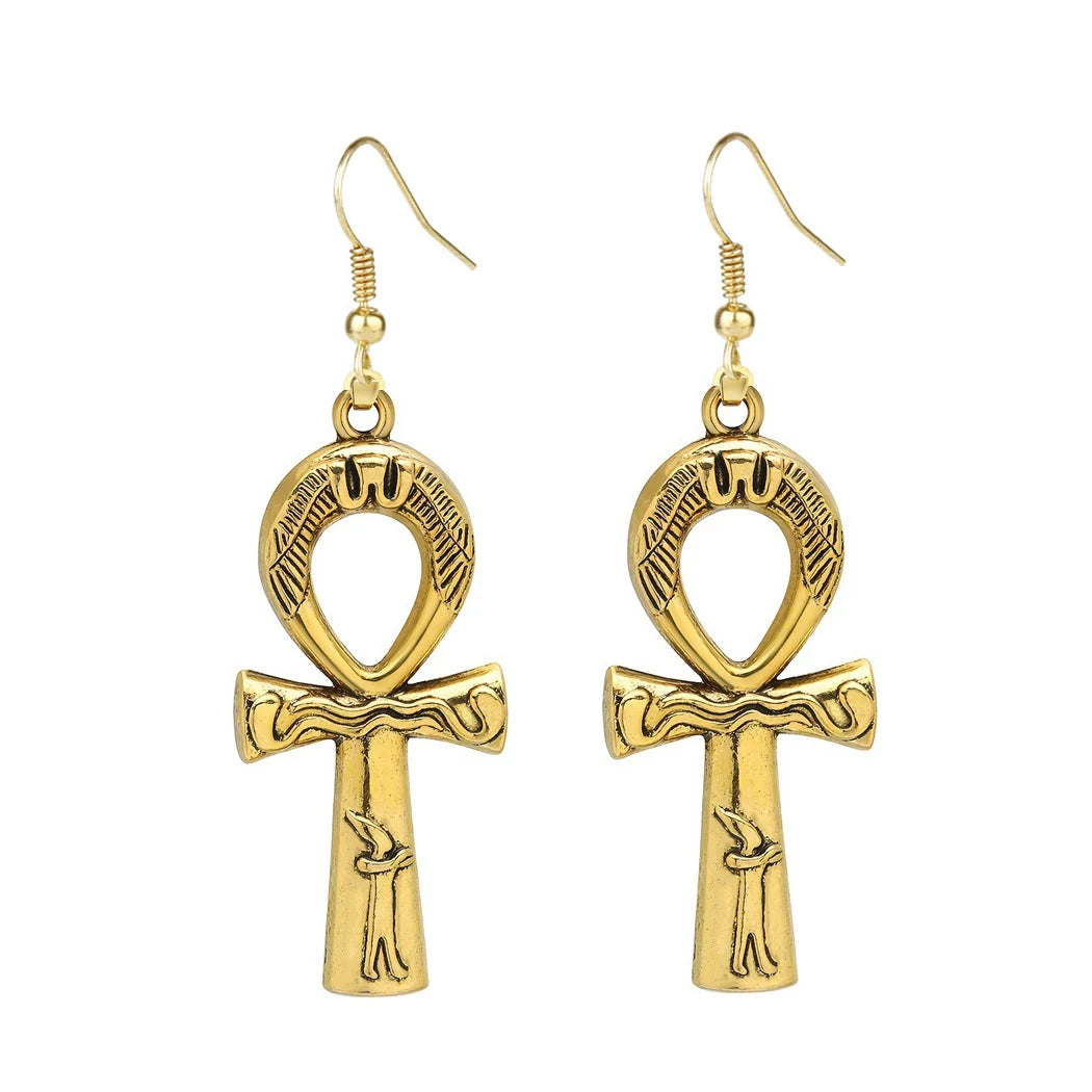 10x5cm Vintage Egyptian Life Big Ankh Cross Pendant Long Chain Necklace Fashion Jewelry Men and Women Accessories Dropshipping