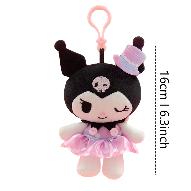 Sanrio Hello Kitty Kuromi Melody Stuffed Toys Pendant Cute Plush Toys Kawaii Keyring Anime Keychain Birthday Gift Party Treats