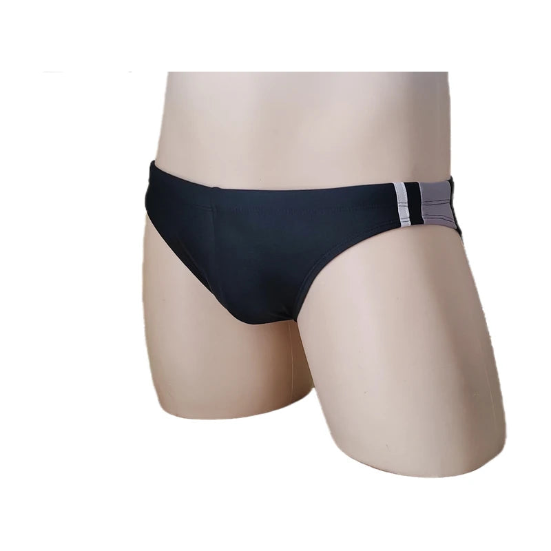 BOYTHOR Men's Swimming Briefs Patchwork Color Contrast Craft Lace-up Beach Swimming Briefs