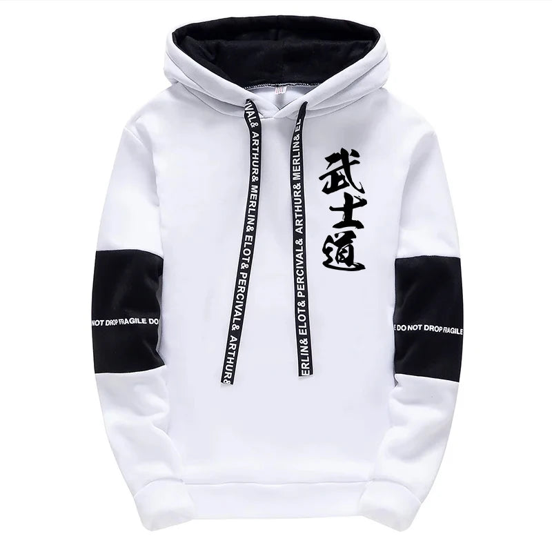 2025 New Arrival Men's Tracksuit 2 Piece Set Japan Bushido Print Hoodies Sweatpants All Season Daily Casual Sporty Jogging Suit