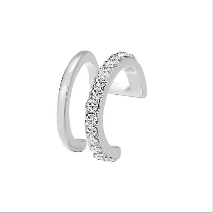 Silver Color Leaves Clip Earrings for Women Men Creative Simple C Ear Cuff Non-Piercing Ear Ear Clip Set Trend Jewelry Gift