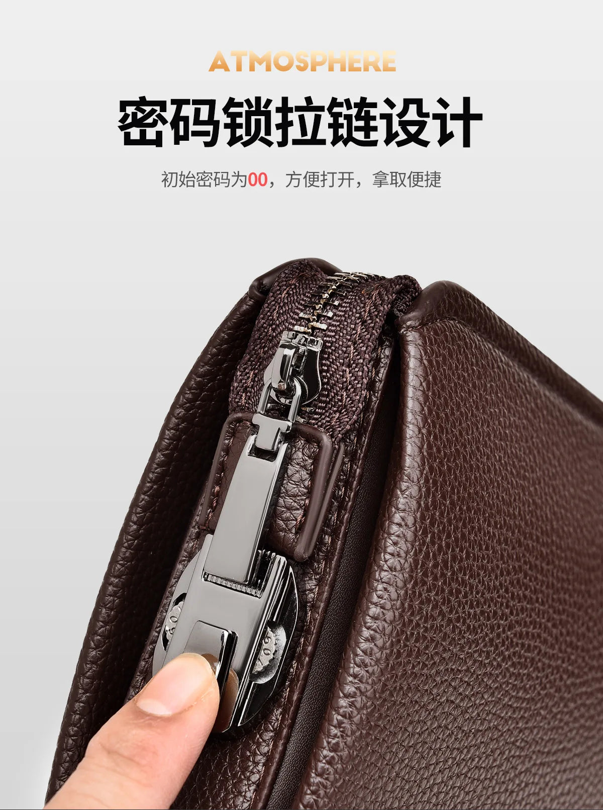 新着メンズクラッチ、高品質ビジネス無地財布メンズハンドバッグメンズバッグメンズウォレットボルソスオンブレクラッチサック