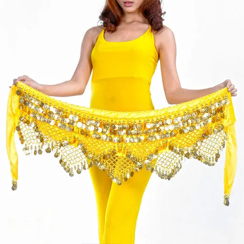 New Style Top Selling Belly Dance Waist Chain Hip Scarf Bellydance Coins Belt Dancing Waist Belt Dancer's Accessories