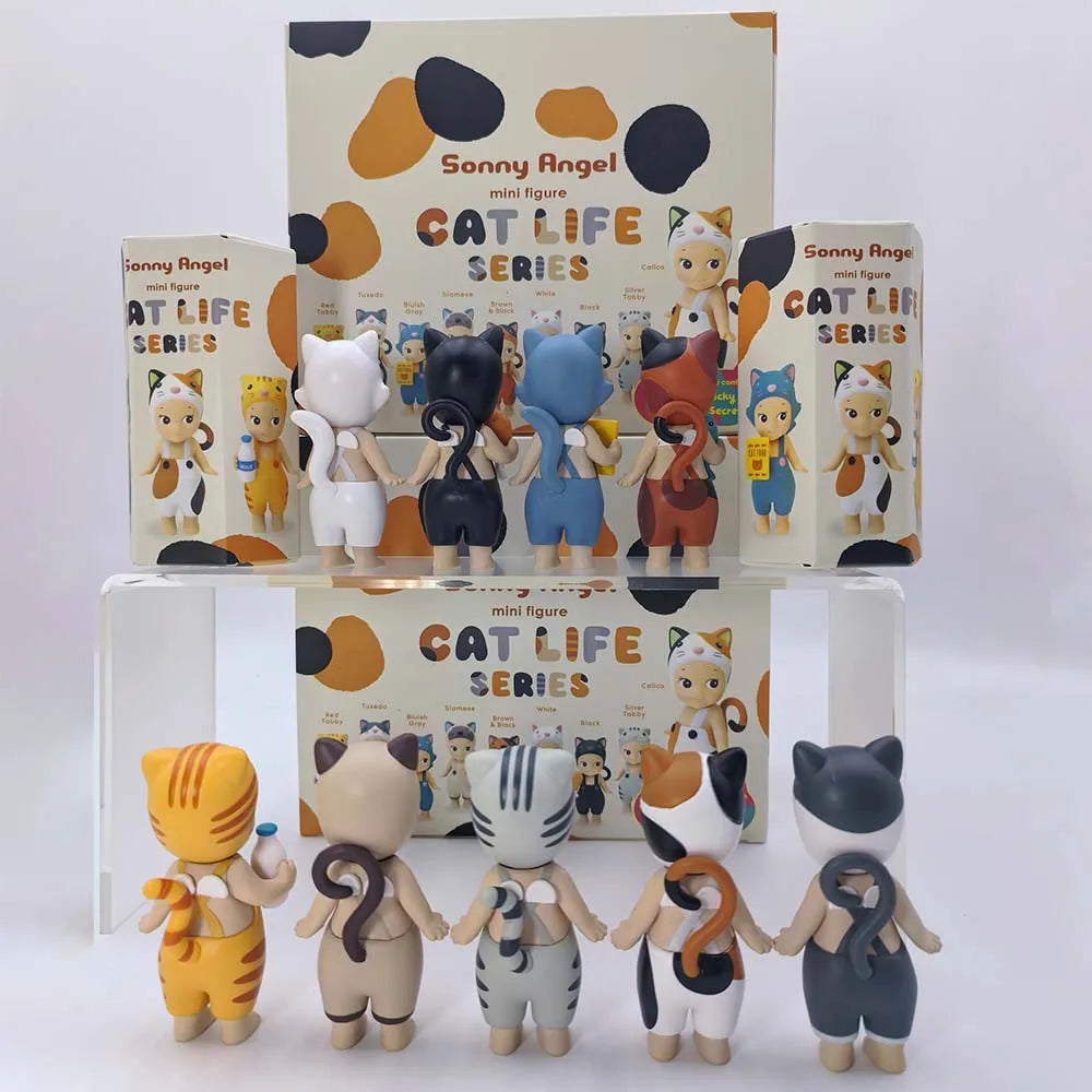 ソニーエンジェル ブラインドボックス キャットライフシリーズ ミニキャットアクションフィギュア おもちゃ 高品質オーナメント 人形 ファン 子供 クリスマスギフト