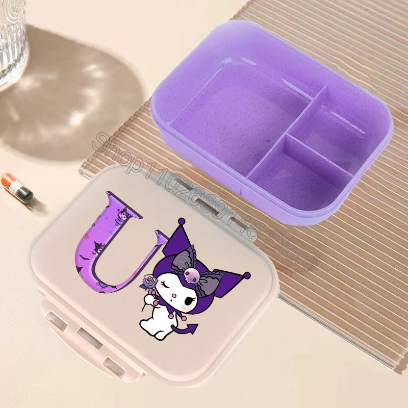 Kuromi Bento Lunch Box Sanrio Cartoon Letter A-Z Lunch Box Cute Girls School Food Storage Containers Children Birthday Gifts