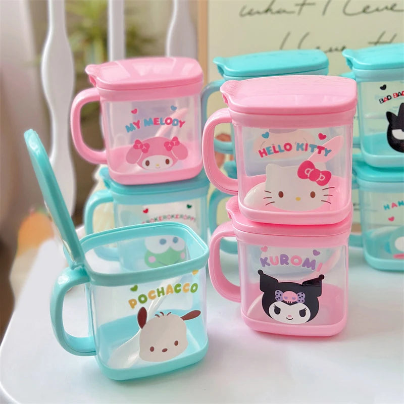 Sanrio Hello Kitty Kitchen Kuromi Melody Cinnamoroll Msg Salt Sugar Jar Seasoning Box Household Seasoning Jar Storage Box