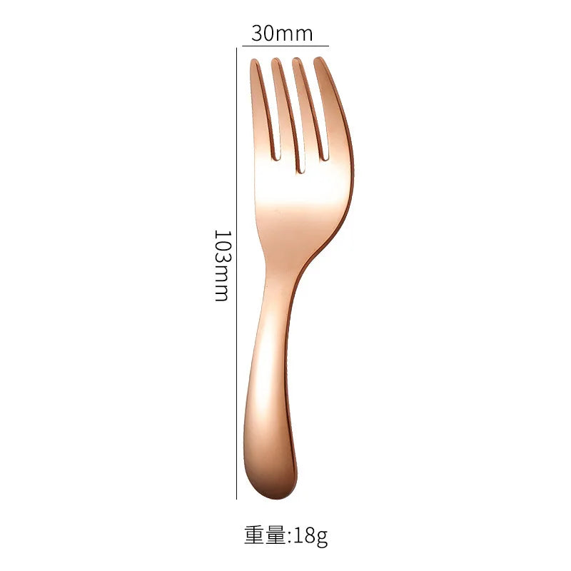 Outdoor Tourism 304 Stainless Steel Portable Tableware, CHILDREN'S Tableware, Dessert Tableware, Spoon and Fork Combination