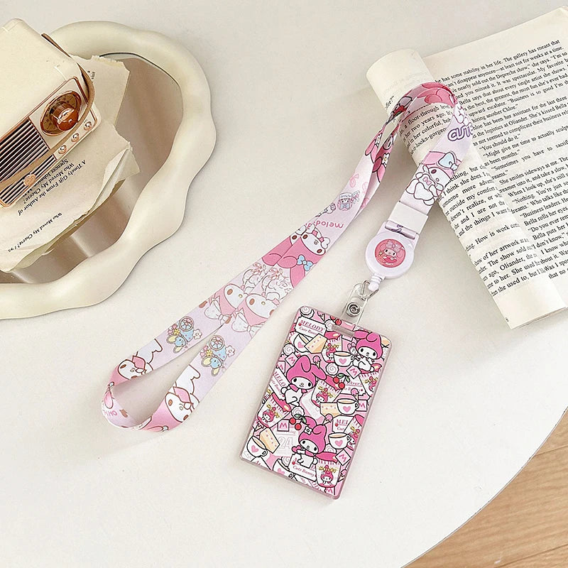 Sanrios Card Bag Cute Anime Figure Cinnamoroll Kuromi Id Bus Card Storage Case Holder Melody Pochacco Students Card Sleeve Gift