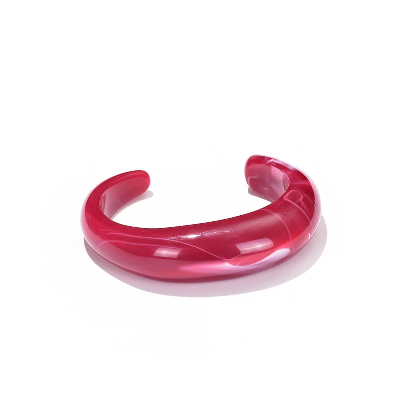 Vintage Bohemian Resin Cuff Charms Bracelets Bangles For Women Fashion Jewelry Acrylic Wide Open Wrist Geometric Bangle Pulseras