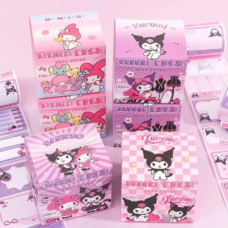 Kuromi Pull Tab Sticky Notes Cute Cartoon Memo Pads With Strong Adhesive Kawaii Stationery For Journal Planner School Supplies