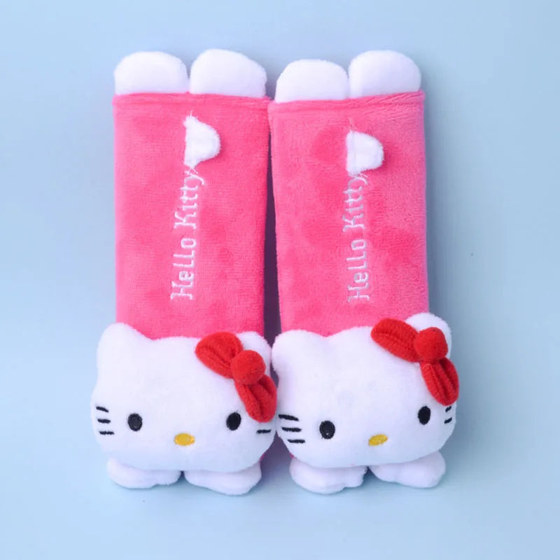 21cm Sanrio Hellokitty Melody Car Seat Belt Cover Soft Cute Cinnamoroll Kuromi Car Shoulder Interior Decoration Charm Gift