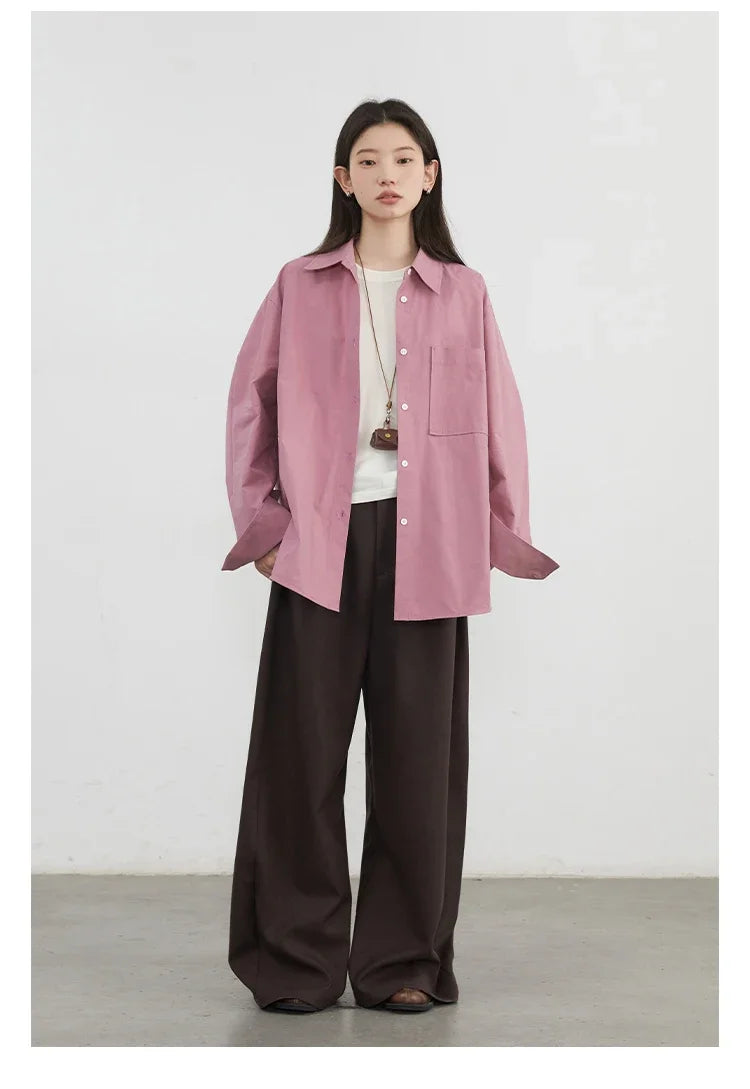 CHIC VEN Women Shirts Solid Long Sleeve Loose Single Breasted Female Blouses Woman Cotton Spring Summer 2025 Clothing