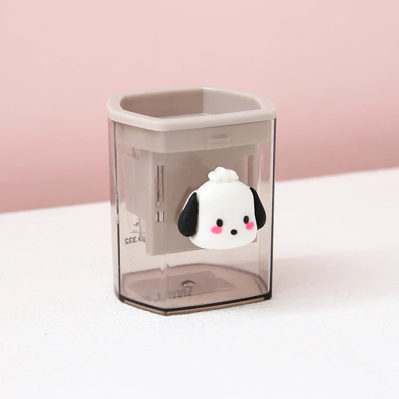 Anime Sanrio Pencil Sharpener Hello Kitty Kuromi Portable Pencil Sharpener Cinnamoroll Melody Simple Primary Stationery Kid Gift