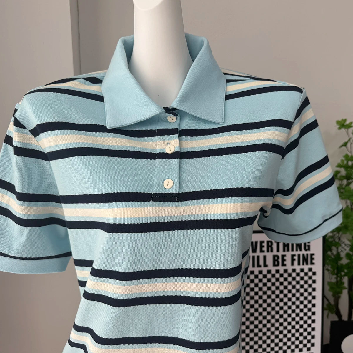 Hirsionsan Polo Neck T Shirt Women Soft Chic Tees 95% Cotton Jumper Clothes Loose Casual Pullover 2025 Summer New Crop Tops