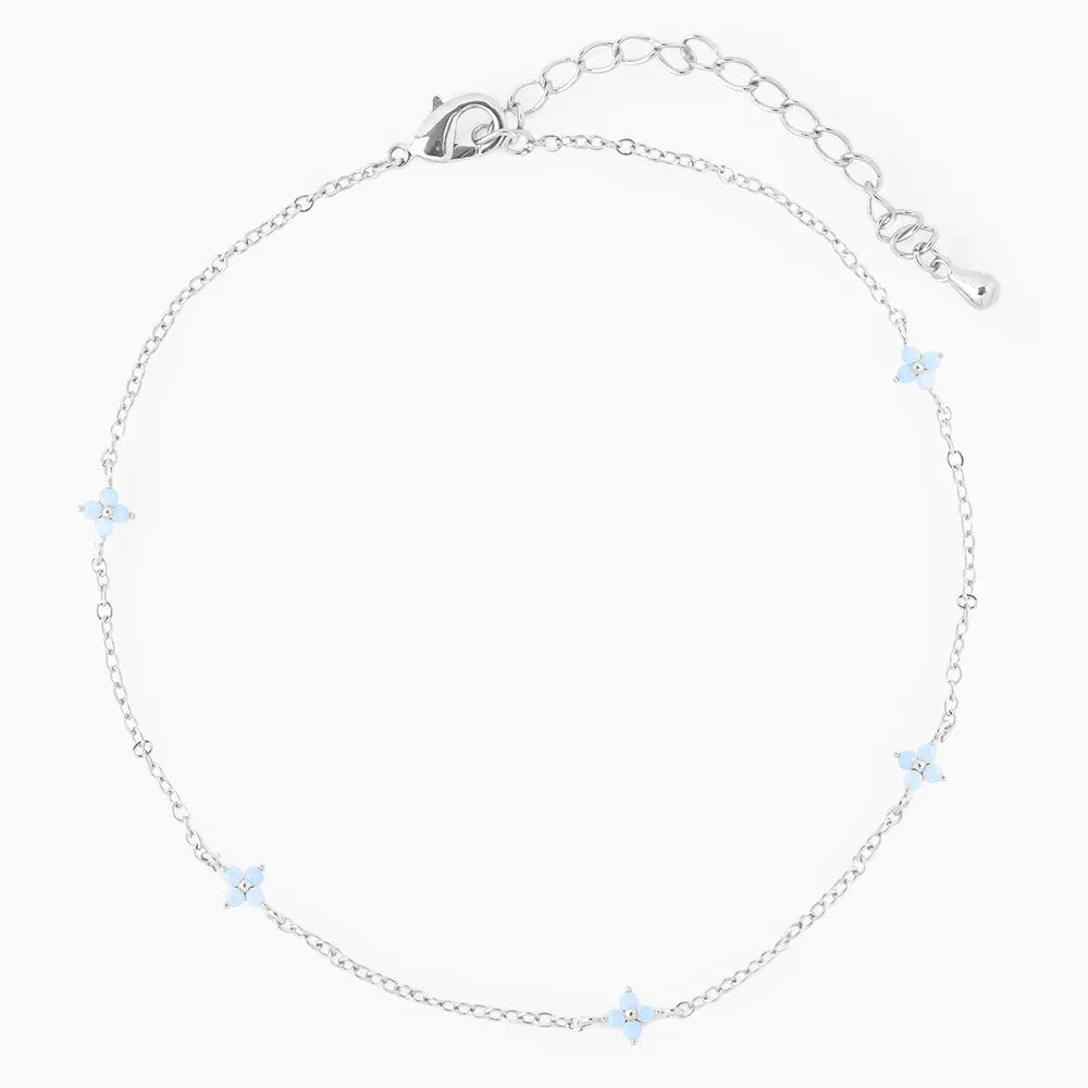 Four Leaf Clover Anklet Bracelet for Women Delicate Kpop Style Ctystal Thin Chains On Leg Summer Beach Accessories Gifts KDA003