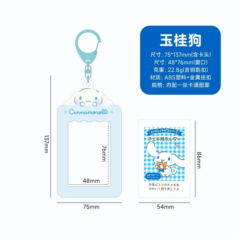 Sanrios Card Bag Cute Anime Figure Cinnamoroll Kuromi Id Bus Card Storage Case Holder Melody Pochacco Students Card Sleeve Gift