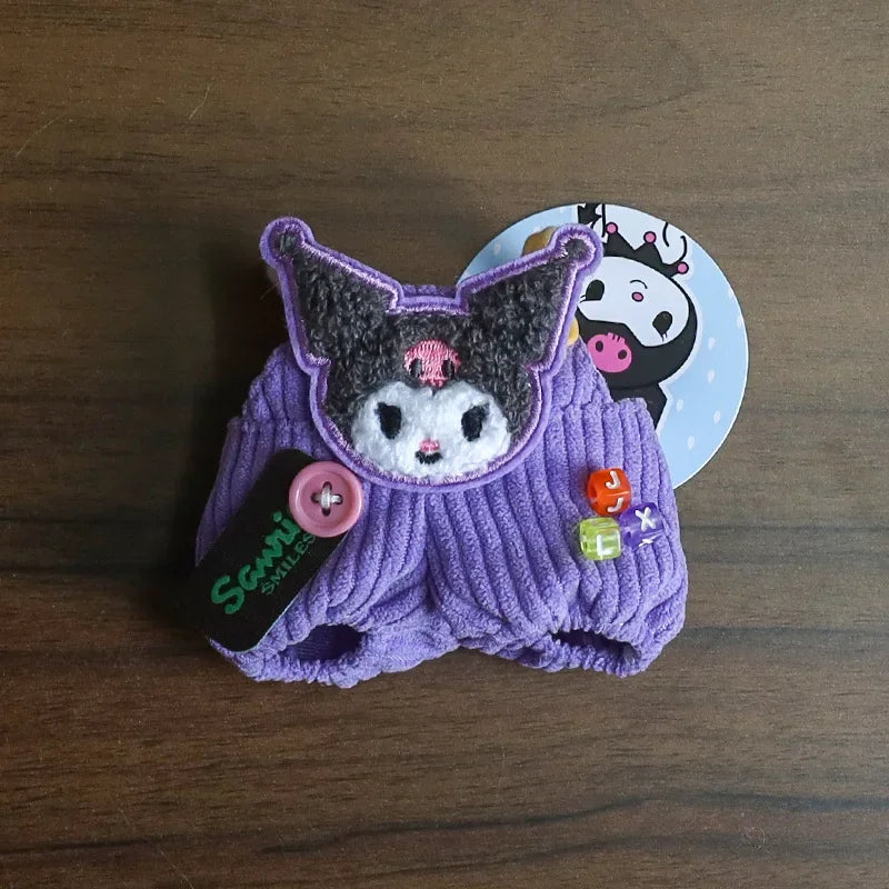 New Hot V1 V2 Labubu Hellokitty Kuromi Clothes Pendant Have A Seat Labubu Clothes Change Cotton Doll Fashion Outfit Accessories