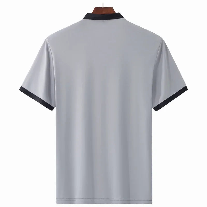 ストライプ柄ポロシャツ メンズ プラスサイズ 1XL-7XL 110-175kg 半袖ポロTシャツ ゆったりポロシャツ オーバーサイズトップス 大きいサイズ メンズ服