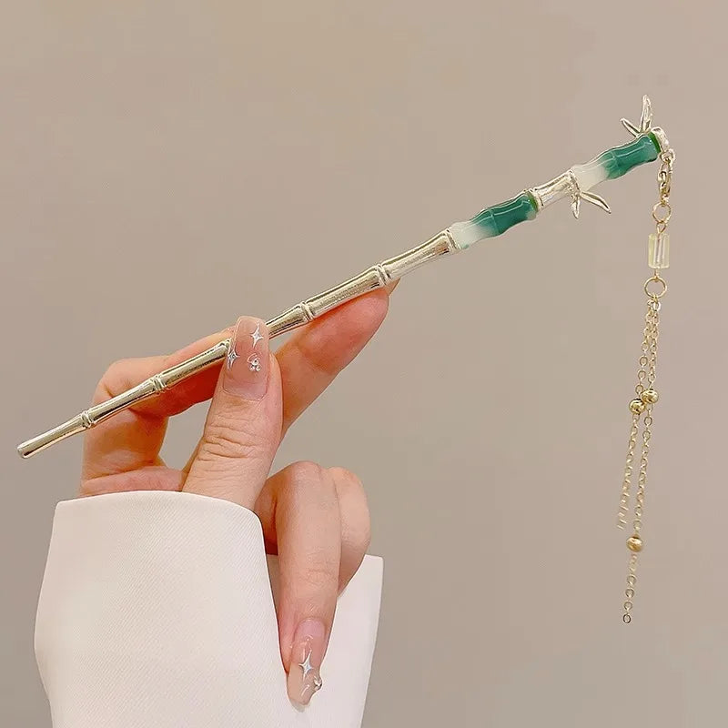 Elegant Chinese Style Hair Clip Tassel Hair Stick Traditional Floral Design Hairstyle Accessory Women Jewelry Hairpin Hairneedle