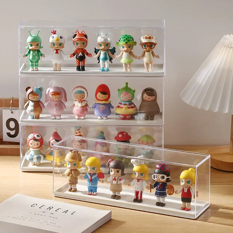 Acrylic Clear Doll Toys Storage Organizer Box Mystery Box Display Stand For Pop Dolls Storage Case Waterproof Dust Proof Box