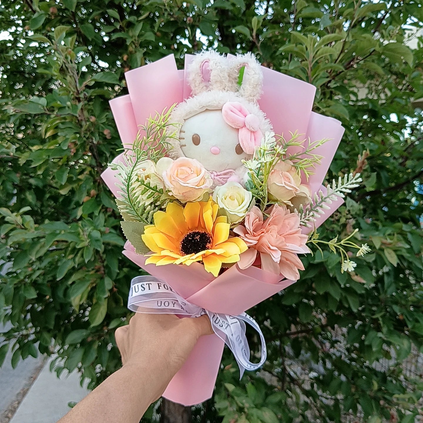 Hello Kitty Cartoon Plush Bouquet Anime Rose Soap Flowers Doll Home Wedding Decoration Christmas Valentine's Day Gift