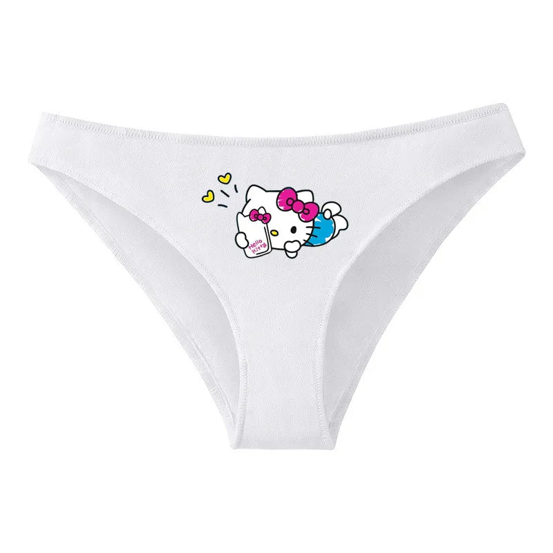 Hello Kitty Pure Cotton Triangle Pants Child Kawaii Pattern Underpants Kuromi Black White Daily Clothes Shorts Birthday Gift