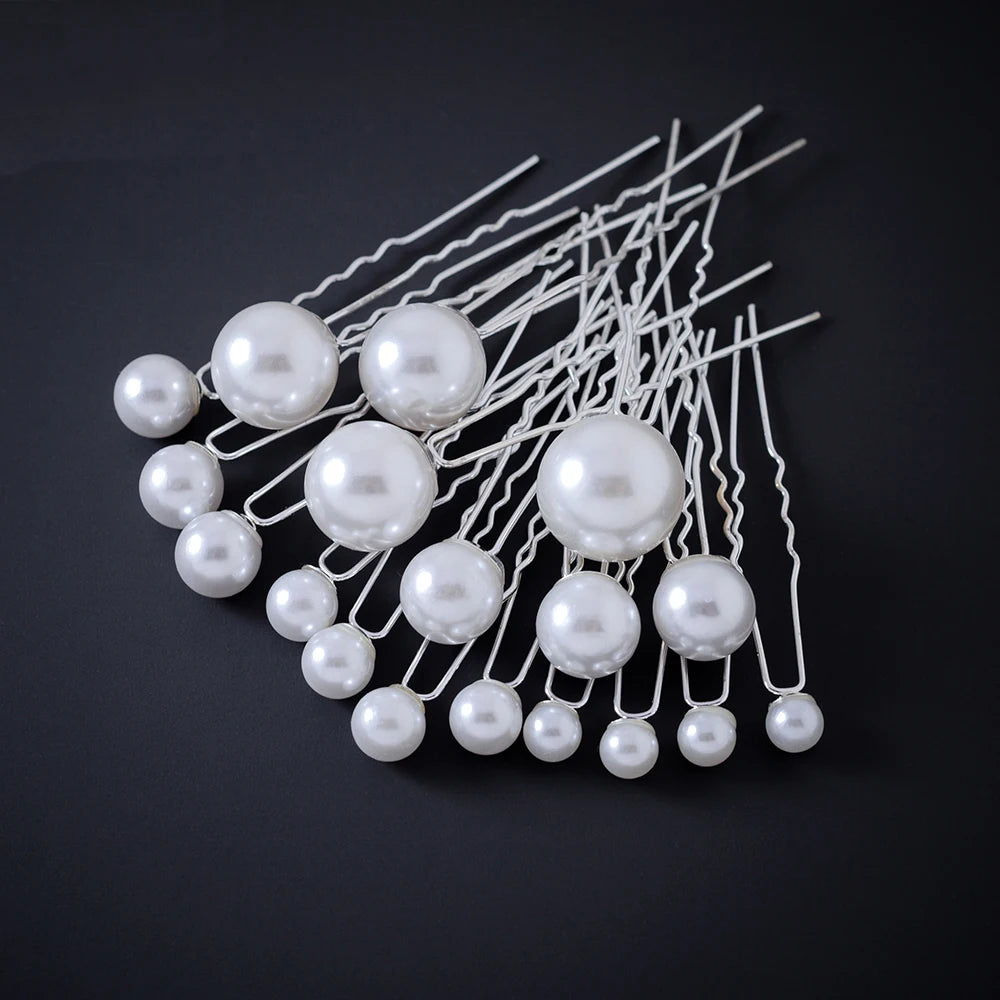 Bridal Wedding Hair Accessories Rhinestone Hair Pins Forks for Women Pearl Hairpins Bride Headpiece Party Jewelry Gift Dropship