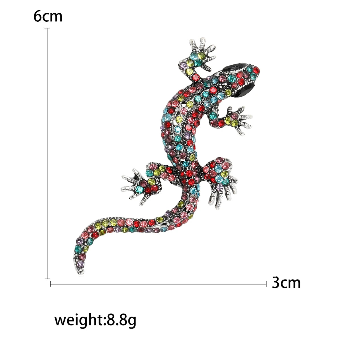 Rhinestone Chameleon Brooch for Women Unisex Enamel Lizard Pin Banquet Party Backpack Gifts Jewelry Accessories